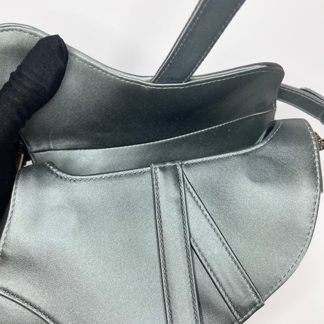 Sold Dior Saddle Mini Silk Greyish Blue with crystals