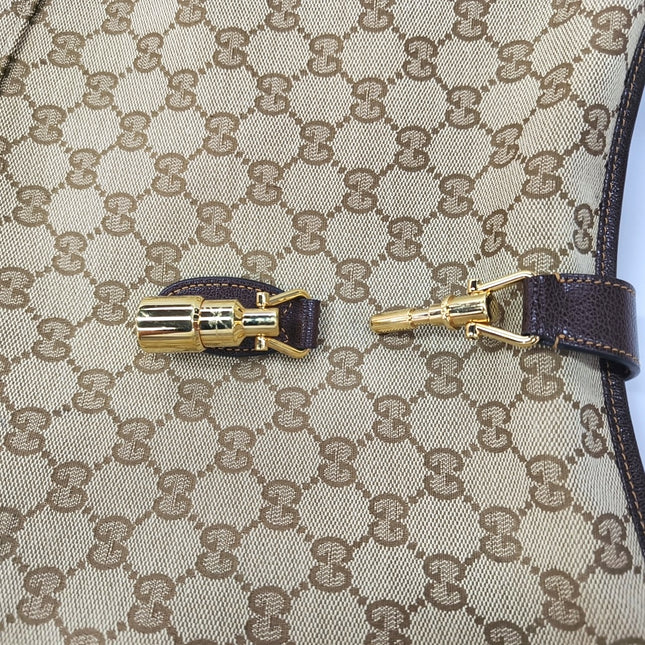 Sac porté épaule large Gucci Jackie 1961 camel avec bandoulière