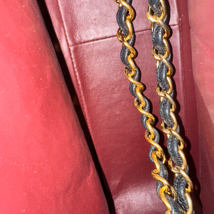 Chanel Classic Flap Jumbo 2012 Black Caviar Leather Double Flap Gold Hardware