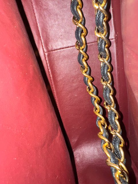 Chanel Classic Flap Jumbo 2012 Black Caviar Leather Double Flap Gold Hardware