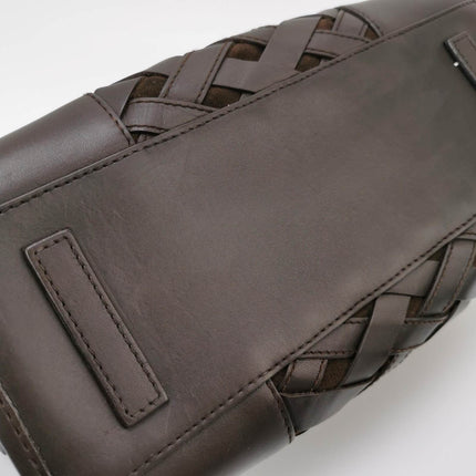 Loewe Amazona 29 in Brown Intrecciato Woven Calfskin Leather Handbag