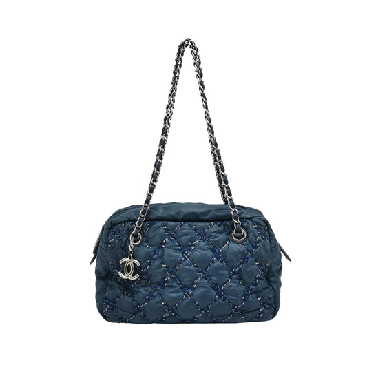 Chanel Paris-Byzance Tweed On Stitch Navy Nylon Bag-Luxbags