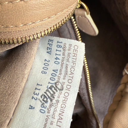 Bottega Veneta Veneta Hobo Maxi Almond Beige Intrecciato Leather Bag 51cm