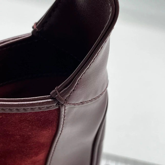 Gucci Jackie 1961 Small Burgundy Suede and Leather Bag