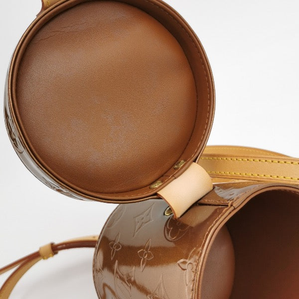 Louis Vuitton Astor Patent Leather Burnt Orange Brown Bucket Crossbody Bag