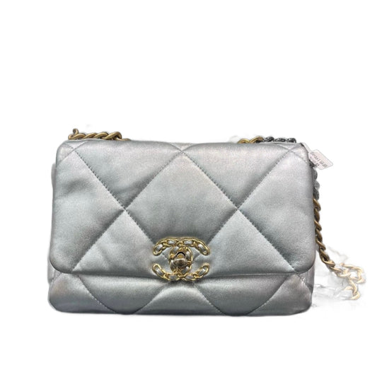 Chanel 19 Bag Small Silver Crossbody Bag-Luxbags