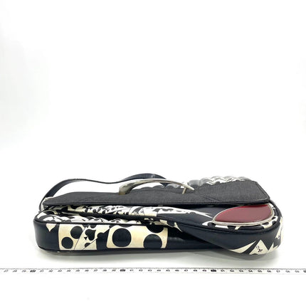 Dior Montaigne Chris 1947 Black Leather Cadillac Poker Print Bejeweled Shoulder Bag