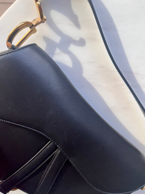 Sold Dior Saddle Medium leather Black Smooth Leather