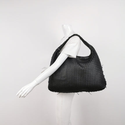 Bottega Veneta Veneta Hobo Maxi Black Tiny Fringes Leather 51cm