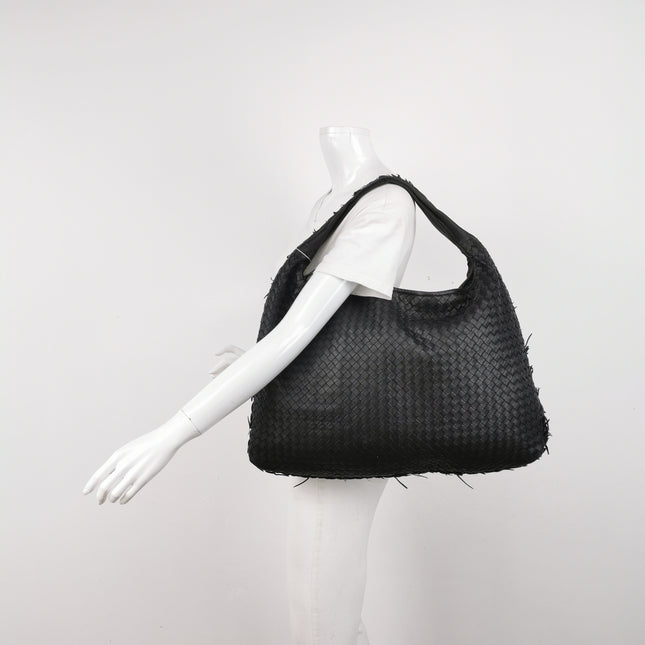 Bottega Veneta Veneta Hobo Maxi Black Tiny Fringes Leather 51cm