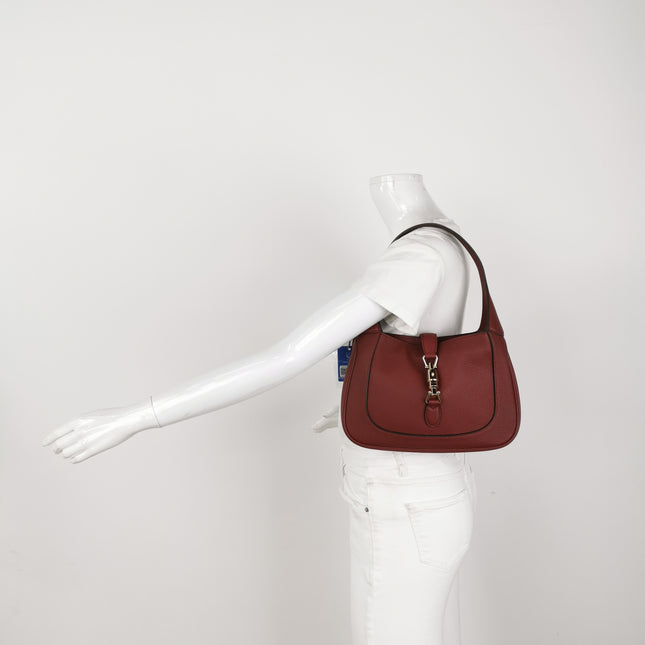 Gucci Jackie 1961 Small Burgundy Grained Leather Shoulder Bag