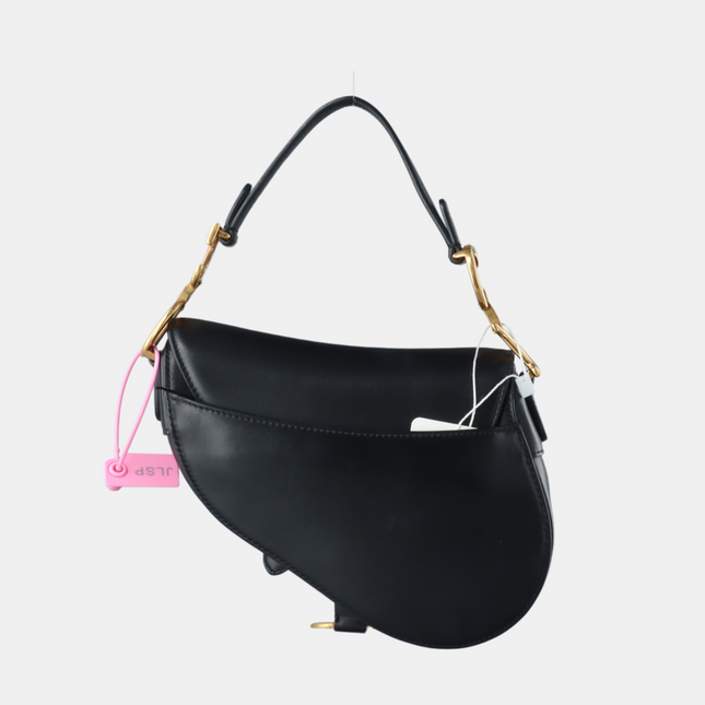 Sold Dior Saddle Medium Black Smooth Leather with Studded Strap