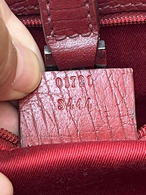 Gucci Jackie Vintage Red Monogram Fabric and Leather Shoulder Bag