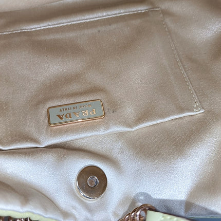 Prada Cleo Nylon Yellow Gold-tone Chain Shoulder Bag
