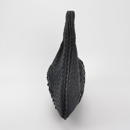 Bottega Veneta Veneta Hobo Midnight Dark Navy Intrecciato Leather Bag 40cm