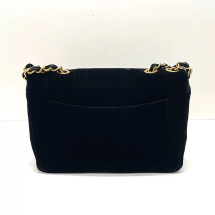 Chanel Classic Flap Maxi Black Velvet Leather Giant Gold CC Logo