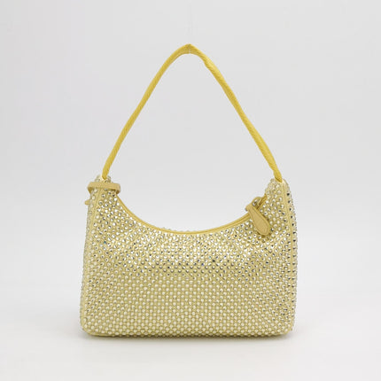Prada Re-Edition 2000 Mini Yellow Glitter Nylon Shoulder Bag