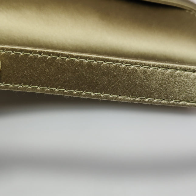 Dior Saddle Mini Silk Handbag Light Gold with crystals