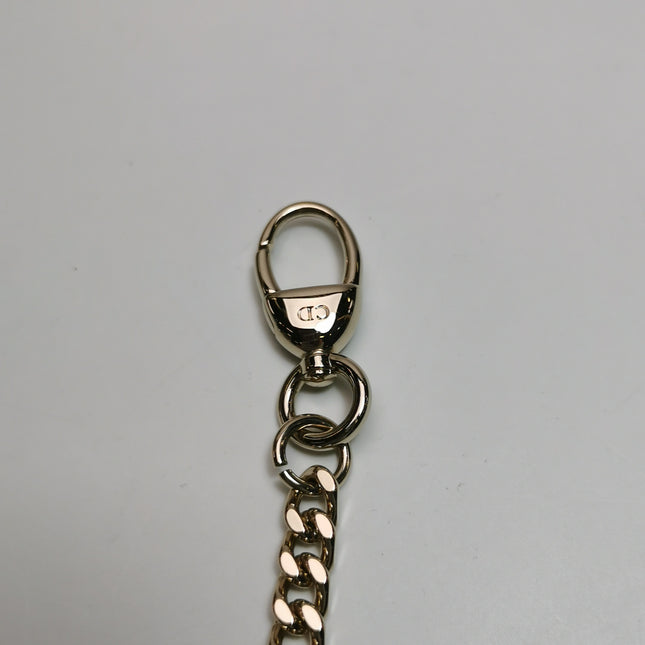 Lady Dior Mini Handbag Brown Leather Shearling Gold Hardware