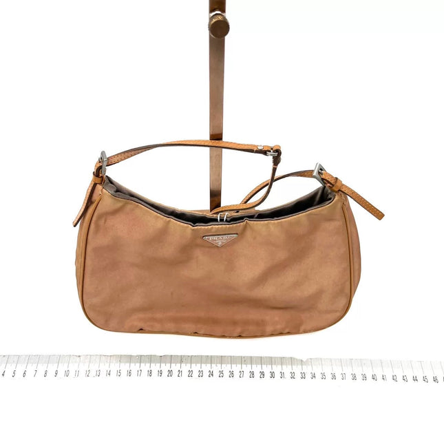Prada Cleo Caramel Brown Nylon Shoulder Bag