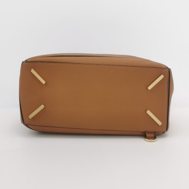 Loewe Puzzle Medium Brown Leather with Embroidered Multicolor Strap