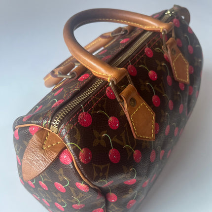 Sac bandoulière Louis Vuitton x Takashi Murakami Speedy 25 Cerises en Monogram