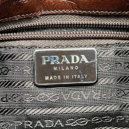 Prada Leopard Print Pony-style Calfskin Tortoise Strap Large Shoulder Bag