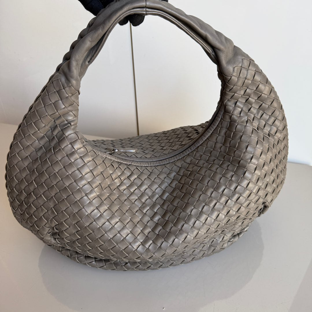 Bottega Veneta Belly Hobo Intrecciato Grey Leather Medium 40cm