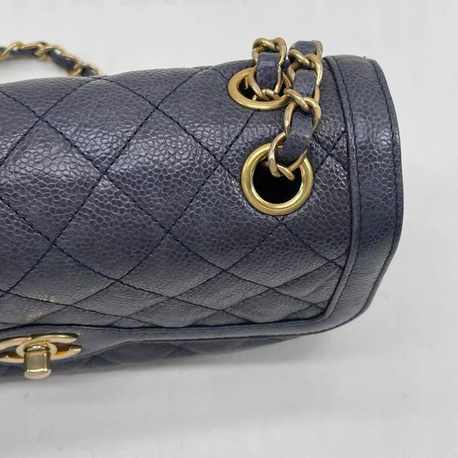Chanel Paris Limited Small Navy Caviar Leather Gold Hardware 2015-16