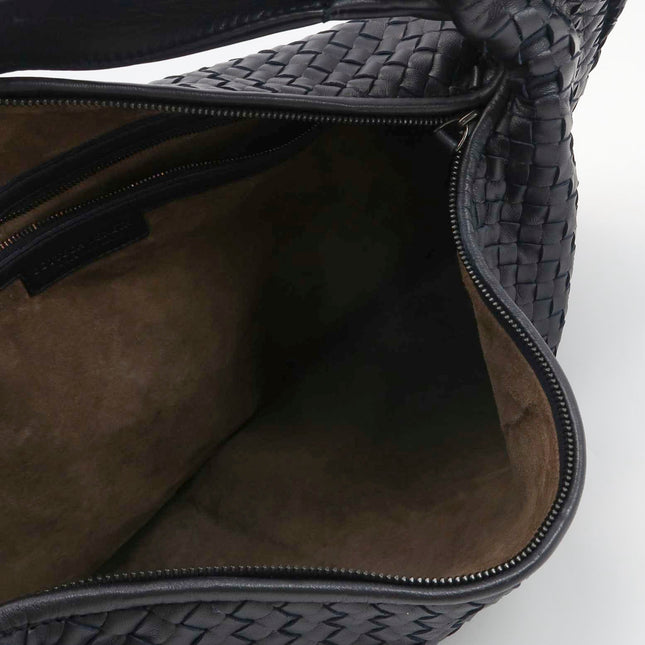 Bottega Veneta Hobo Maxi Midnight Navy Black leather Tiny Fringes 50cm