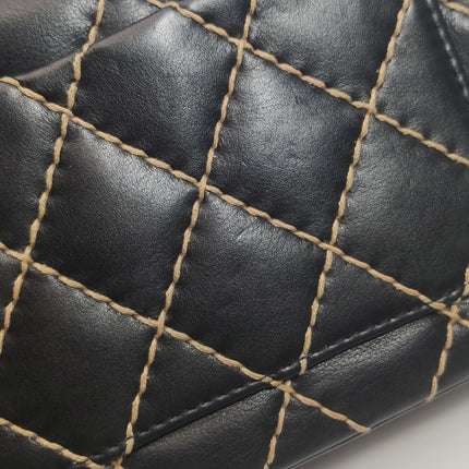 Chanel Wild Stitch Flap Black Leather with Stitching Detail 2000-2002