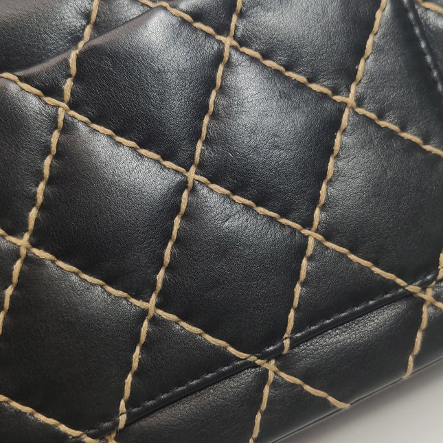 Chanel Wild Stitch Flap Black Leather with Stitching Detail 2000-2002