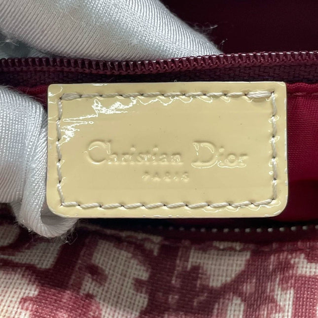 Dior No. 1 Rasta Trotter Bowling Bag Red Oblique Canvas White Patent Leather