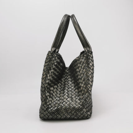 Bottega Veneta Cabat Large Intreccio Leather Tote Bag Metallic 40cm