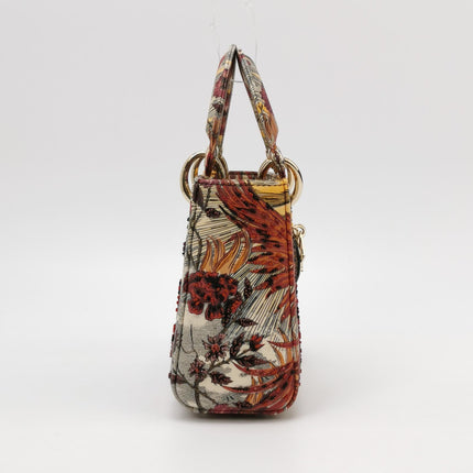 Lady Dior Mini Embroidered Phoenix Cloth Multicolor Handbag