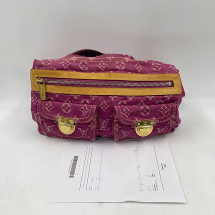 Louis Vuitton Monogram Pink Denim Baggy PM Shoulder Bag