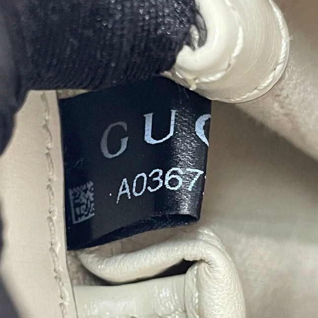 Gucci Bamboo 1947 Top Handle Bag Small White Box Leather Canvas Strap