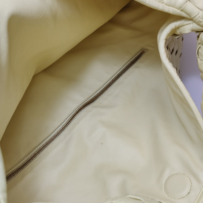 Bottega Veneta Hop Large Leather Pale Cream Yellow Hobo Bag