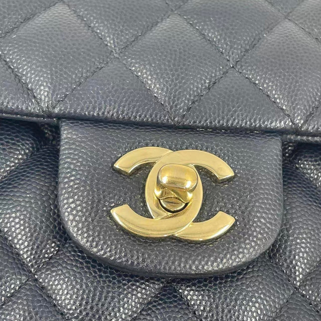 Chanel Classic Flap Small Navy Caviar Leather Gold Hardware, 2021
