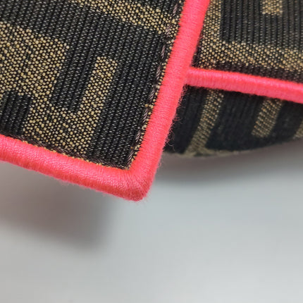 FENDI Baguette Zucca Monogram Canvas with Pink Neon trimming Crossbody Bag