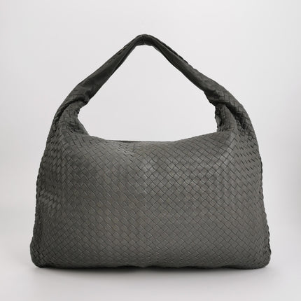 Bottega Veneta Veneta Hobo Dark Grey Leather Bag Maxi 55cm