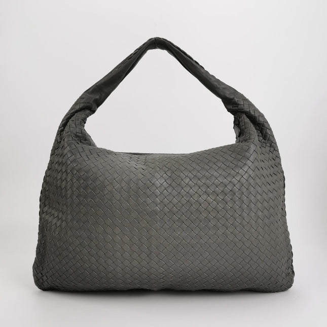 Bottega Veneta Veneta Hobo Dark Grey Leather Bag Maxi 55cm