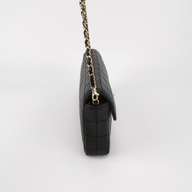 Sold Chanel East West Chocolate Bar Black Leather