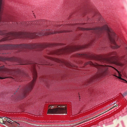 Fendi Mamma Baguette Red Classic Zucchino Monogram Shoulder Bag