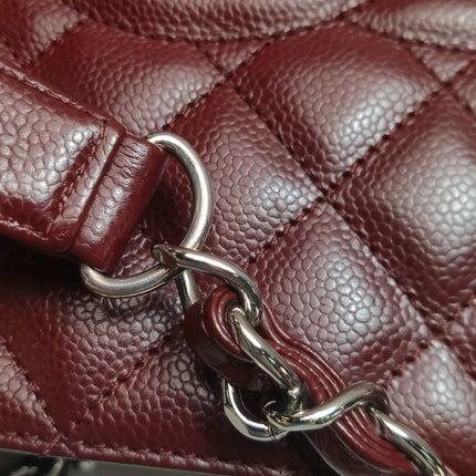 Chanel GST Grand Shopping Tote Burgundy Caviar Leather GM Silver Hardware