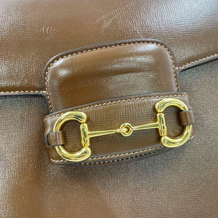 Gucci 1955 Horsebit Shoulder Bag Caramel Brown Small Leather