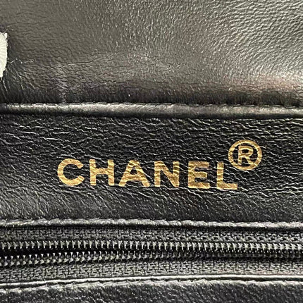 Chanel Jumbo Double Sided Classic Flap Black Lambskin Leather 24k Gold Hardware Handbag
