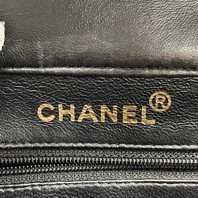 Chanel Jumbo Double Sided Classic Flap Black Lambskin Leather 24k Gold Hardware Handbag
