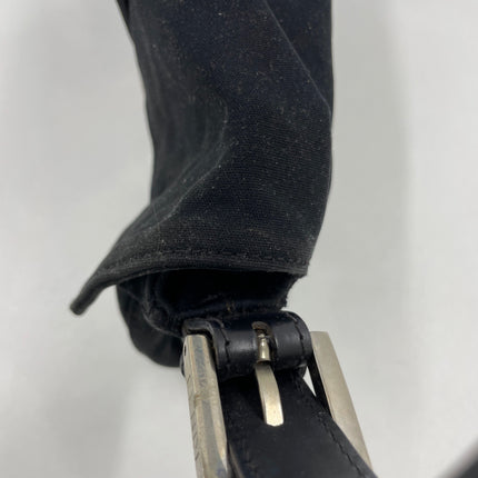 FENDI Baguette Vintage Black Cloth Silver Hardware