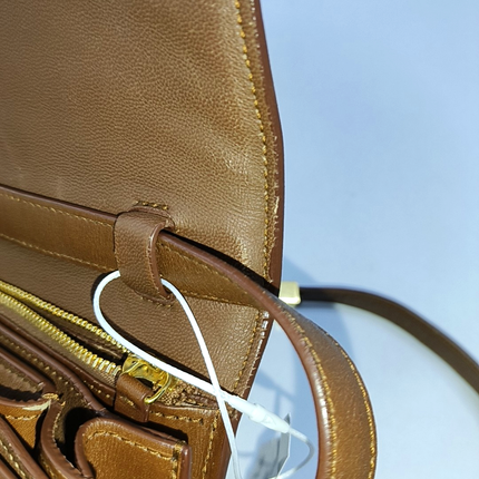 CELINE Classic Box Flap Caramel Brown Leather crossbody bag